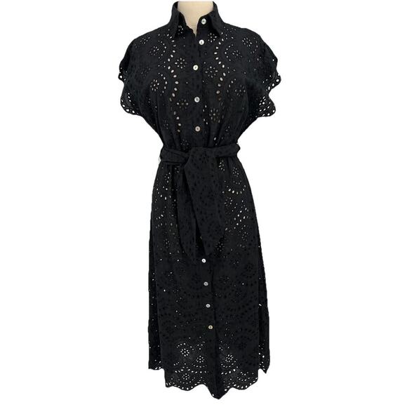 Natalie Martin Harper Maxi Dress Black Eyelet Size Small NWT READ - Picture 1 of 12